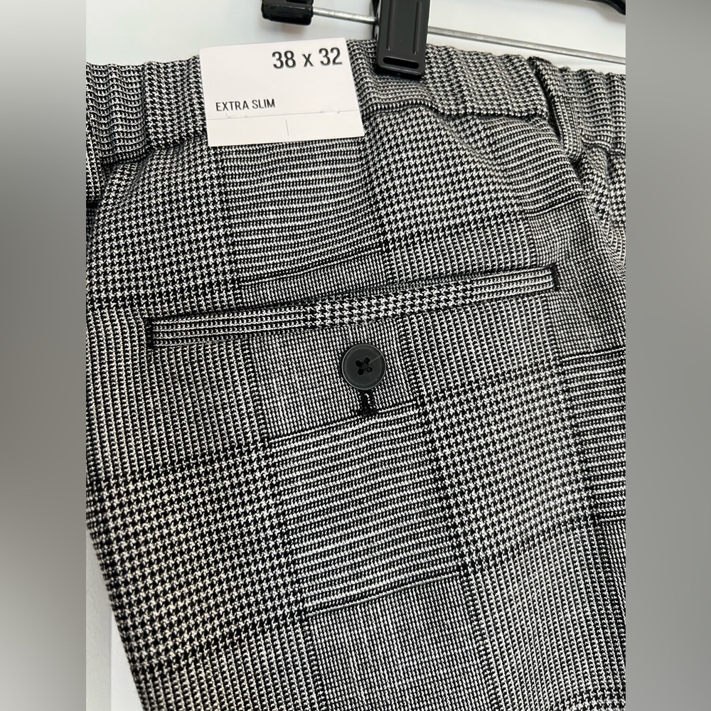 NWT Express Extra Slim Plaid Flannel Elastic Waist Dress Pant - Picture 6 of 14